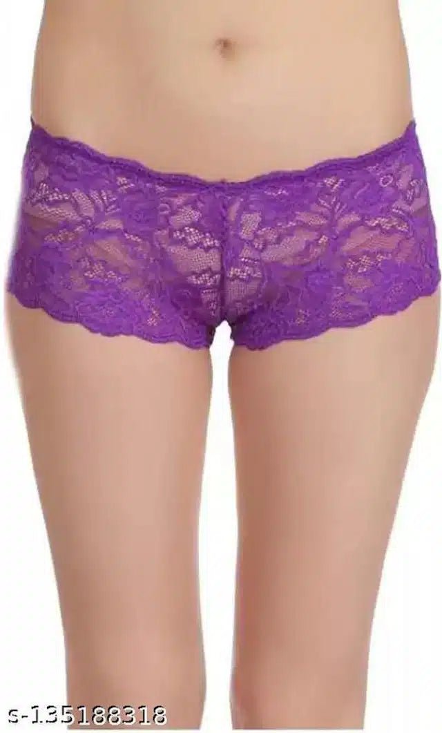 Net Briefs for Women (Purple, M) - Stylemore