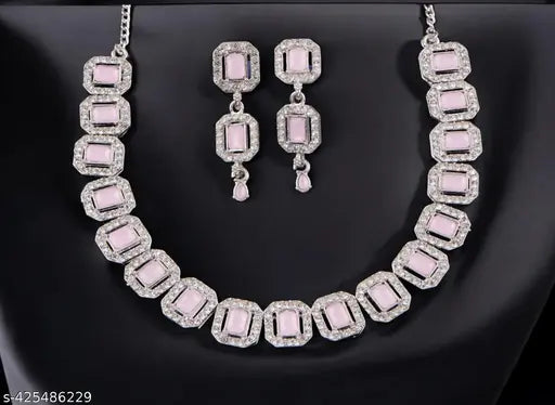 StyleMore™ Premium Silver Plated Party Wear Jewellery Set