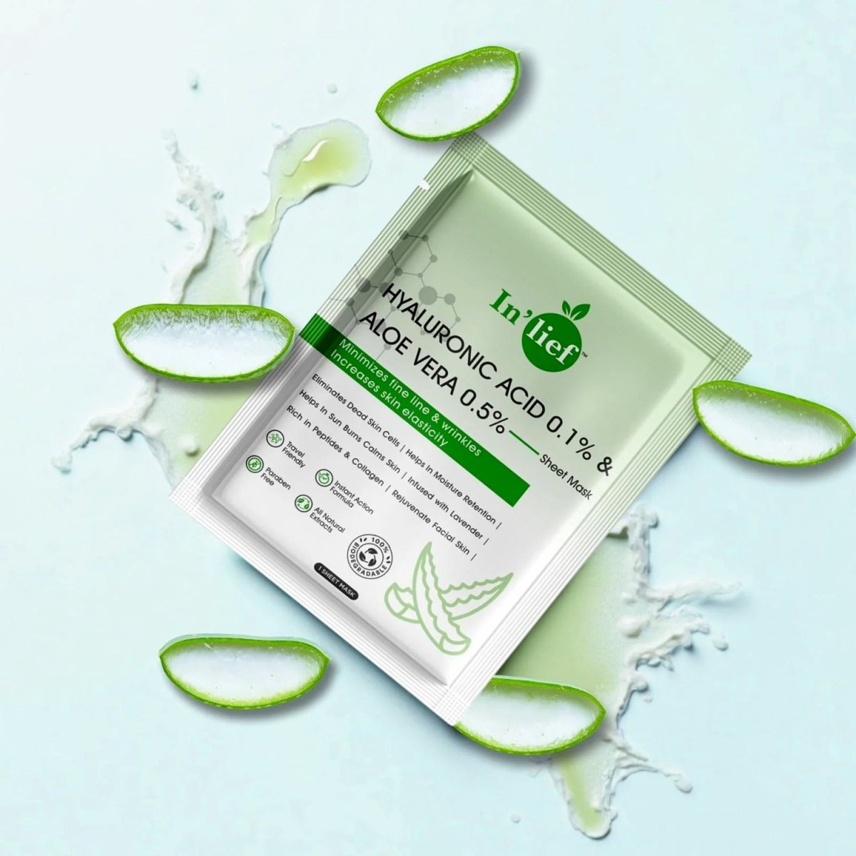 Premium Hyaluronic Acid & Aloe Vera Hydrating Sheet Mask - Instant Glow (1 Pc) - Stylemore