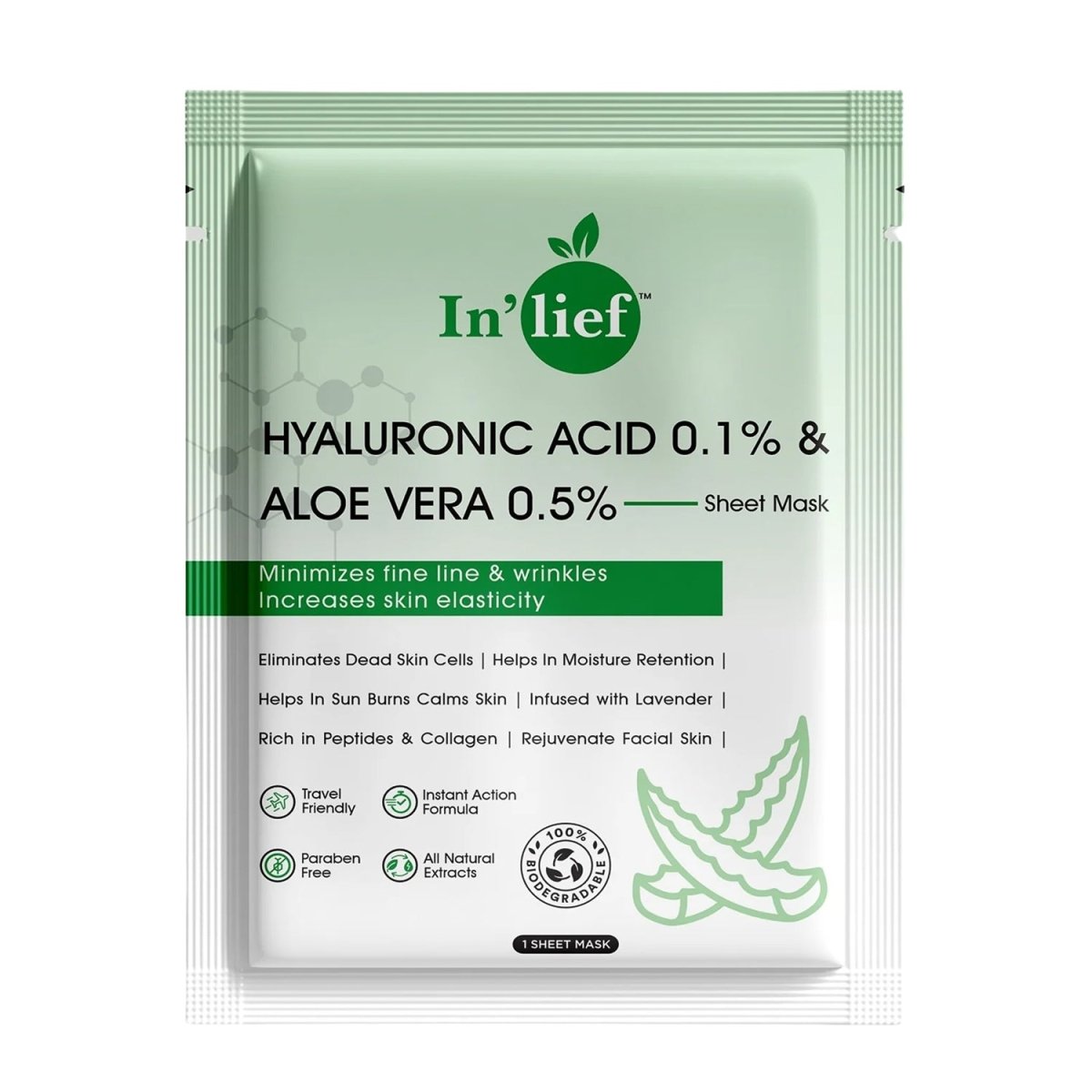 Premium Hyaluronic Acid & Aloe Vera Hydrating Sheet Mask - Instant Glow (1 Pc) - Stylemore