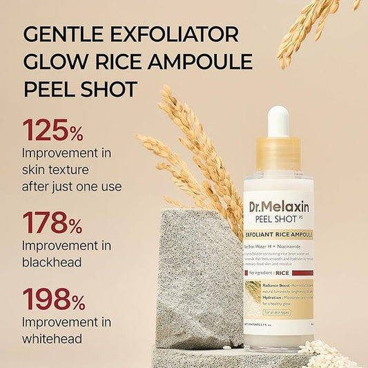 StyleMore™ Korean Rice Peel Glow Serum Ampoule (Pack of 2) | Daily Hydration & Radiance - Stylemore