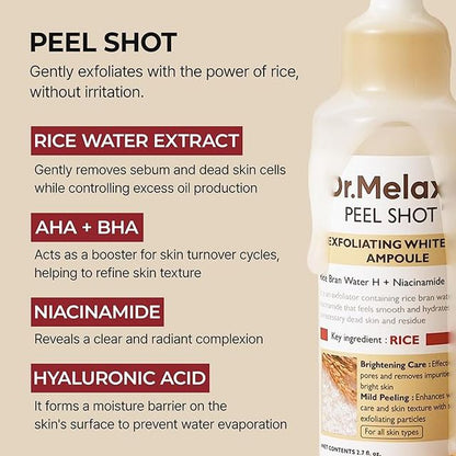 StyleMore™ Korean Rice Peel Glow Serum Ampoule (Pack of 2) | Daily Hydration & Radiance - Stylemore