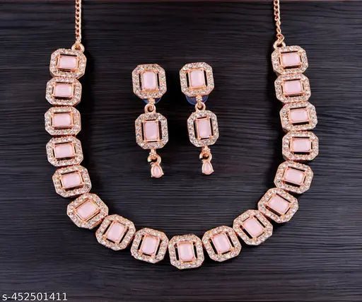 StyleMore™ Premium Rose Gold Party Wear Jewellery Set - Stylemore