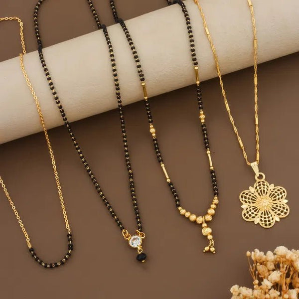 StyleMore™ Traditional Moti Chain Mangalsutra Combo (Buy 1 Get 3 Free) - Stylemore