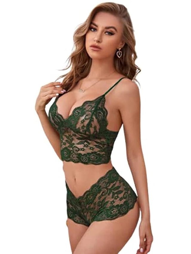 StyleMore™ Women's Floral Lace Lingerie Set (Bra & Panty) - Stylemore