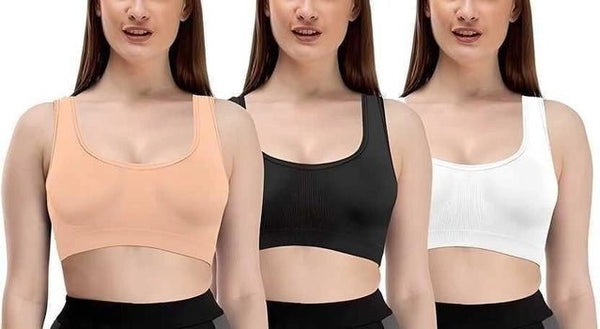 StyleMore™ Women's Multicolor Seamless Air Bra (Pack of 3) - Stylemore